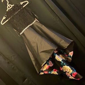 New fancy dress for girl black lace on top